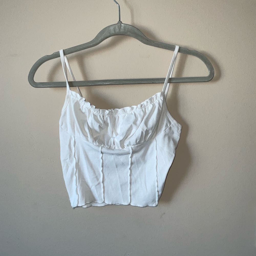 Dainty white cropped tank